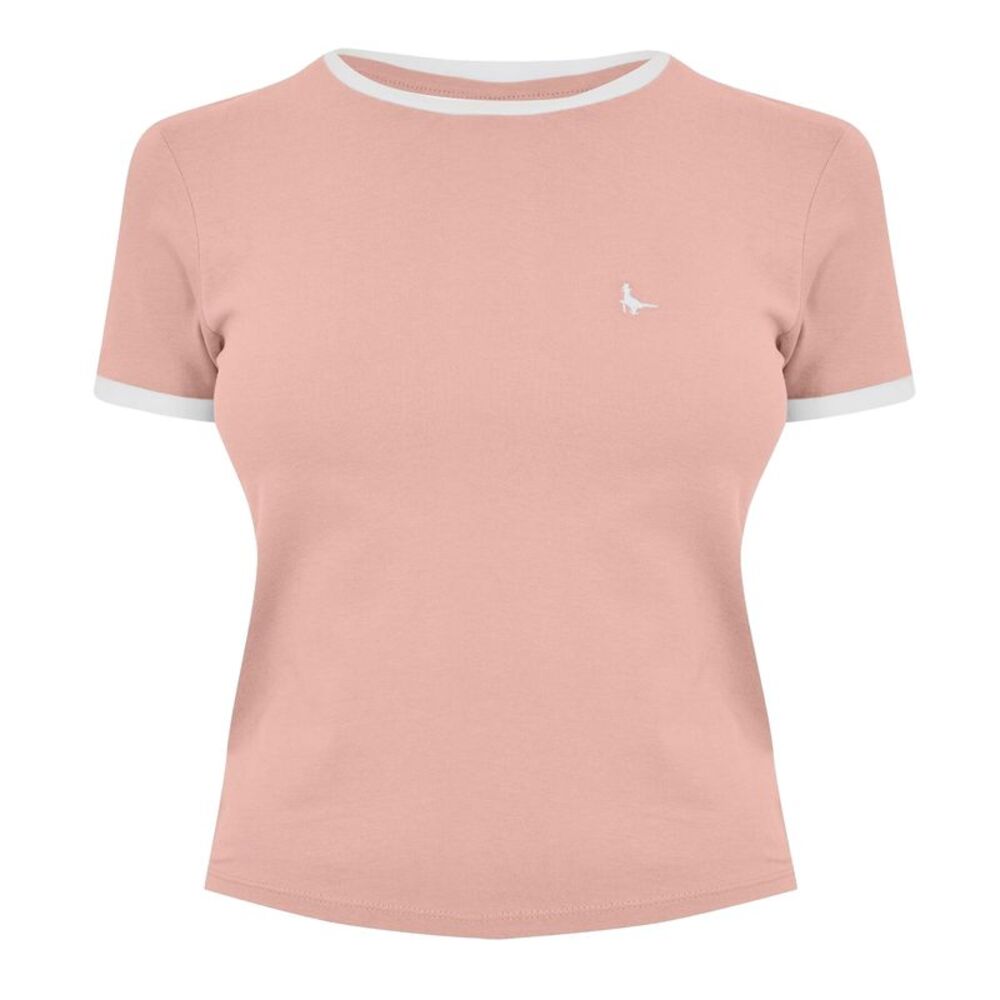 Jack Wills Womens/Ladies Trinkey Ringer T-Shirt / Pink